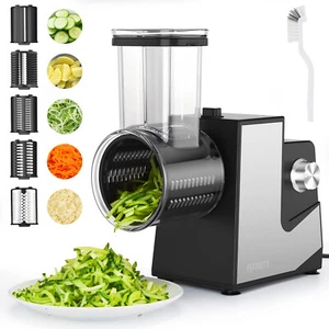 Stainless Steel Electric Cheese Grater Vegetable Fruits Chopper Slicer Shredder - Picture 1 of 13