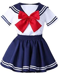 Anime Kids Girl's  XL Japan School Uniform Sailor Moon Dress Cosplay Costume