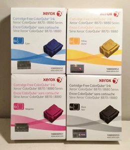 Full Set CMYK - Genuine XEROX ColorQube 8870 / 8880 Solid Ink - NEW UNOPENED - Picture 1 of 5
