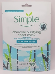 Simple charcoal purifying sheet mask 21ml (B45 A.JE) - Picture 1 of 7
