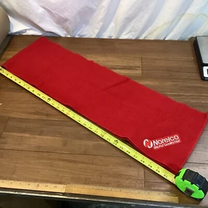 Vintage roter Woolrich Schal mit Norelco Logo 64" lang - Bild 1 von 4