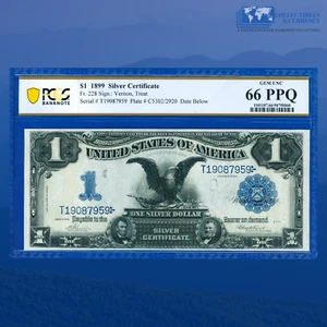 Fr.228 1899 $1 Dollar Silver Certificate "BLACK EAGLE" , PCGS GEM 66 PPQ #87959 - Picture 1 of 3
