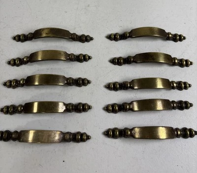 Cajón de gabinete 1973 FO-3822-001 10 piezas vintage National Lock TIRADORES DE LATÓN Foto 1 de 4