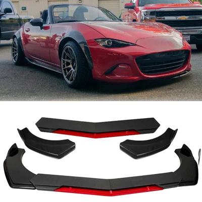 For Mazda MX-5 Miata Front Bumper Lip Spoiler Splitter Body Kit Carbon Fiber Red - Image 1 of 4