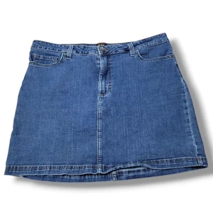 Lee Skirt Size 18 W37" Inch Waist Denim Skirt Jean Skirt Stretch Mini Skirt Blue - Picture 1 of 5