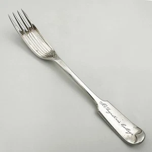 ELKINGTON PEA / GRAVY FORK SILVER PLATE VICTORIAN 1867 ST AUGUSTINE'S COLLEGE - Picture 1 of 5