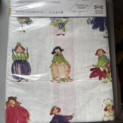 2 Pc IKEA VARLIG Kids Twin Duvet Cover Sham Garden Fairy Flowers Reversible RARE - Image 1 of 4