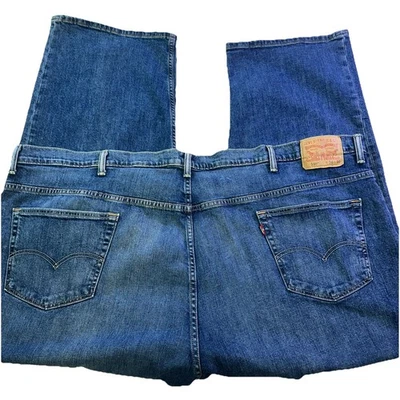 Levis Mens 569 Loose Straight Fit Stretch Jeans Blue Size 56x30 Big & Tall - Image 1 of 4