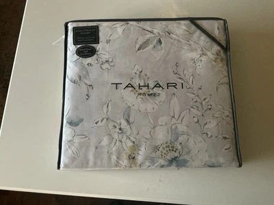 Juego de funda nórdica Tahari 3 piezas King floral nuevo azul blanco y gris Foto 1 de 4