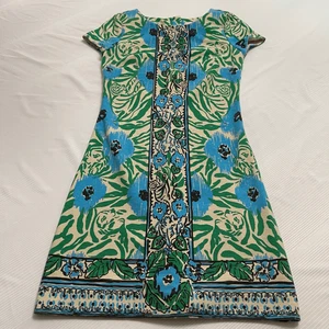Lilly Pulitzer Layton Sea Oat Ikatty Ikat Engineered Print Shift Dress Size XS - Picture 1 of 7