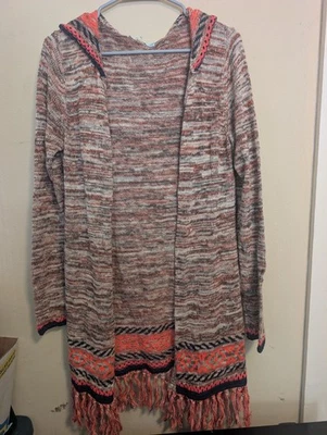 Cárdigan para mujer Maurices suéter plumero con capucha GRANDE abierto naranja flecos dobladillo Foto 1 de 4