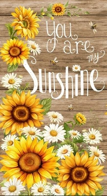 Timeless Treasures You Are My Sunshine Sunflower Cotton Quilt Panel 24" X 44" - Image 1 of 2