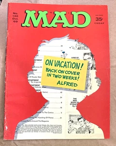 Revista MAD #130 de octubre de 1969 ~ ¡¿Sin portada de Alfred?!   Completo e intacto - Imagen 1 de 4