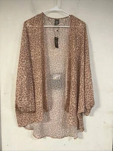 Kimono trasparente Vince Camuto aperto stampa animalier nuovo con etichetta - Foto 1 di 5