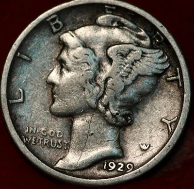 1929-S San Francisco Mint Silver Mercury Dime - Image 1 of 2
