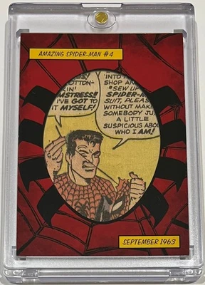 MARVEL COMIC CUT - 2017 - FLEER ULTRA SPIDER-MAN - CP2 - AMAZING SPIDEY - ASM #4 - Image 1 of 2