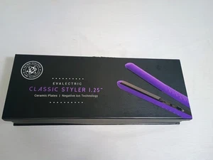 Evalectric Deep Purple Pro Classic Styler Negative Ion Ceramic Hair Flat Iron - Picture 1 of 8