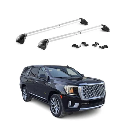 Barras transversales plateadas para portaequipajes de techo para GMC Yukon / XL / Denali 2021-2025 2 piezas Foto 1 de 4
