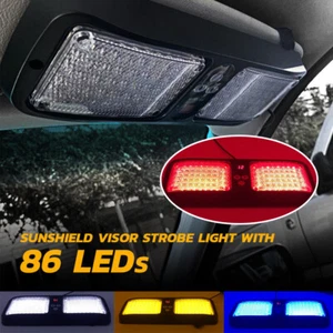 86LED Car Strobe Light Emergency Warning Lamp Shield Visor 12 Flashing Pattern - Picture 1 of 21