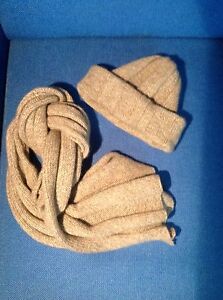 SAKS FIFTH AVENUE - 4 PLY KNIT CASHMERE SCARF AND CAP SET - EXCLUSIVE /RARE MENS