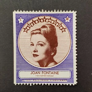 Joan Fontaine 1947 Hollywood Screen Movie Stars Stamp Trading Card - Picture 1 of 2