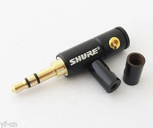 1pc SHURE Gold 3.5mm 1/8" Stereo Male Metal Audio Soldering Copper Connectors - Picture 1 of 5