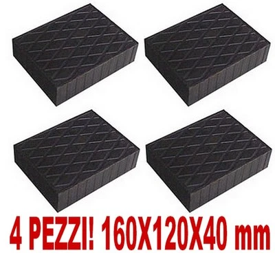 set 4 PEZZI SPESSORI gomma per PONTI SOLLEVATORI tampone H 40 BLOCCHI in gomma - Imagen 1 de 2