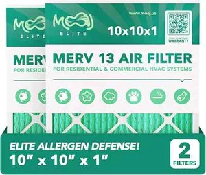 10X10X1 Air Filter (2-PACK) | MERV 13 | Elite Bacterial & Viral Defense | BASED - Picture 1 of 3