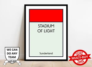 Sunderland Football Stadium Monopoly Print Wall Art Poster Custom Prints Gift - Picture 1 of 4