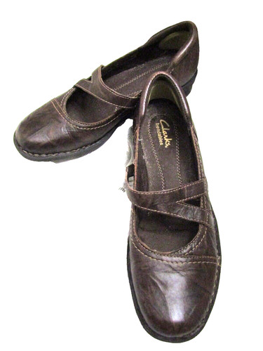 Mocassini Clarks BENDABLES MARRONI in pelle mocassini COMFORT FLATS Mary Janes 8M