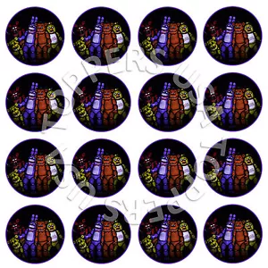 16x EDIBLE Five Nights at Freddy's FNAF Cupcake Toppers Wafer Paper 4cm (uncut) - Picture 1 of 2