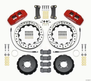Wilwood Dynapro 6 Front Hat Kit w/Lines 12.88" Drilled Red For 02-Up Mini Cooper - Picture 1 of 10