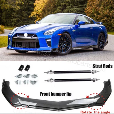 For Nissan GT-R r32 r33 r35 Carbon Style Front Bumper Lip Splitter Spoiler Rods Foto 1 de 4