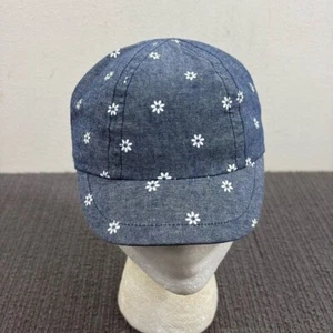 Healthtex Fitted Baseball Hat Cap Girls Toddler OS Chambray Blue Floral Stretch - Picture 1 of 14