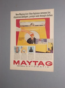Anuncio de lavadora Maytag 1958 amarillo anuncio de lavadora - Imagen 1 de 1