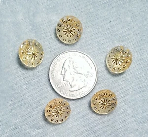 New 5-pack 1/2" Plastic Round Starburst Buttons tunnel shank - Picture 1 of 17