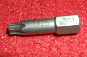 Wera Torx TX 25 By 25mm Screwdriver Bit T25 TX25 Star 867/1 TZ Quantity X 1 - Picture 1 of 1