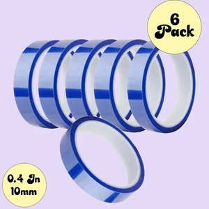 6 PACK 0.4 Inch 10mm X 33m 108ft Hi-Temp Heat Tape Heat Resistant Tape - Picture 1 of 1