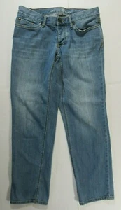 Eddie Bauer Women's Faded Stained Boyfriend Relaxed Fit Button Fly Blue Jeans P4 - Picture 1 of 8