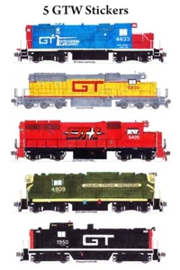 5 pegatinas individuales Grand Trunk Western Locomotive Eras Andy Fletcher - Imagen 1 de 1