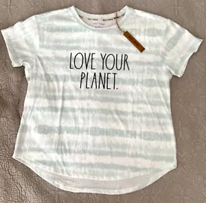 Rae Dunn tee T shirt Top LOVE YOUR PLANET Size 1X Earth Day Make a Statement - Picture 1 of 8