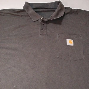 Carhartt Polo Shirt 2XL Black 3 Button Pocket Short Sleeve - Picture 1 of 8