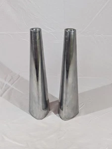 2 Vintage IKEA Renos Chrome 11" MCM Swedish Design Taper Candle Holders 1980’s - Picture 1 of 5