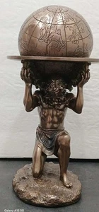 Greek Titan Atlas Statue Cold Cast Resin - Antique Bronze Finish - Imagen 1 de 9