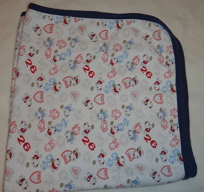 Brillante Futuro Pequeño Bebé Manta Fútbol Oso Cachorro Perro Borde Azul Deportes Foto 1 de 3