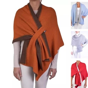 Marenza poncho con nodo davanti misto cashmere donna incrociato bicolore - Foto 1 di 72