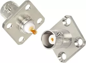 5 pz connettori BNC BNC jack donna 4 fori pannello flangia connettore montaggio telaio - Foto 1 di 5