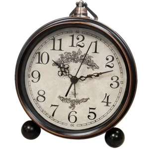 Vintage Retro Old Fashioned Alarm Clock Quiet Non-Ticking Desk Clock Home - Picture 1 of 10