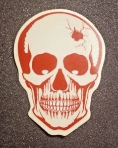 SKULL - RED ON TRASPARENT - STICKER/ADESIVO /Metal/Punk/Teschio/Ultras Granata - Picture 1 of 1