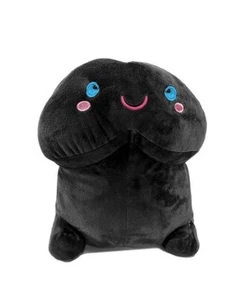 PILLOW SHOTS FLUFFY SHORT PLUSH BLACK 12 INCH GAG GIFT - Picture 1 of 2